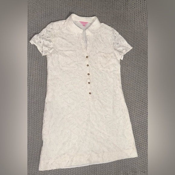 Lilly Pulitzer Nelle White Lace Size 6 EUC - Picture 3 of 12